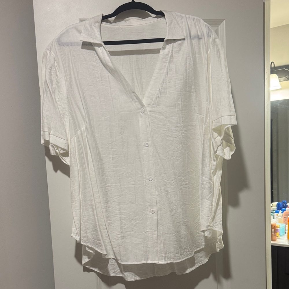 Elegant White Button-Down Shirt for Women